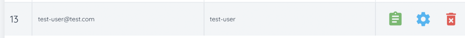 User management page