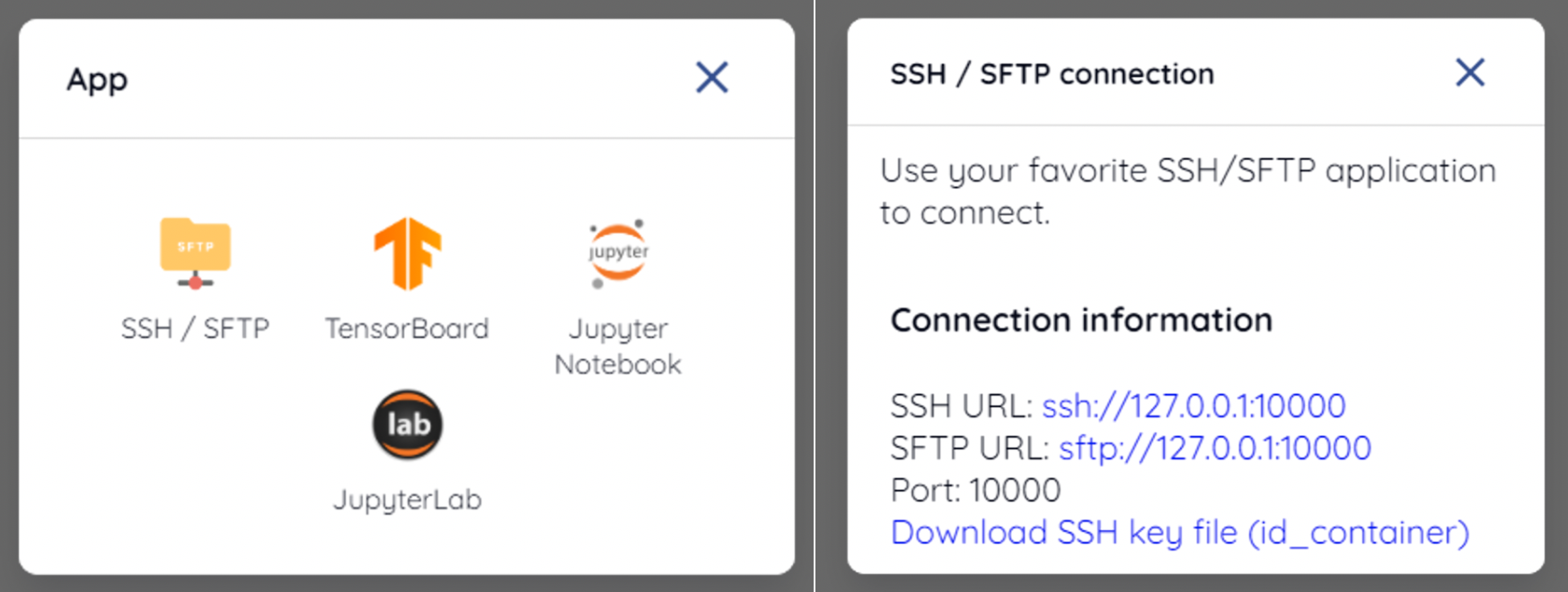 Starting SSH/SFTP daemon inside a compute session (container)