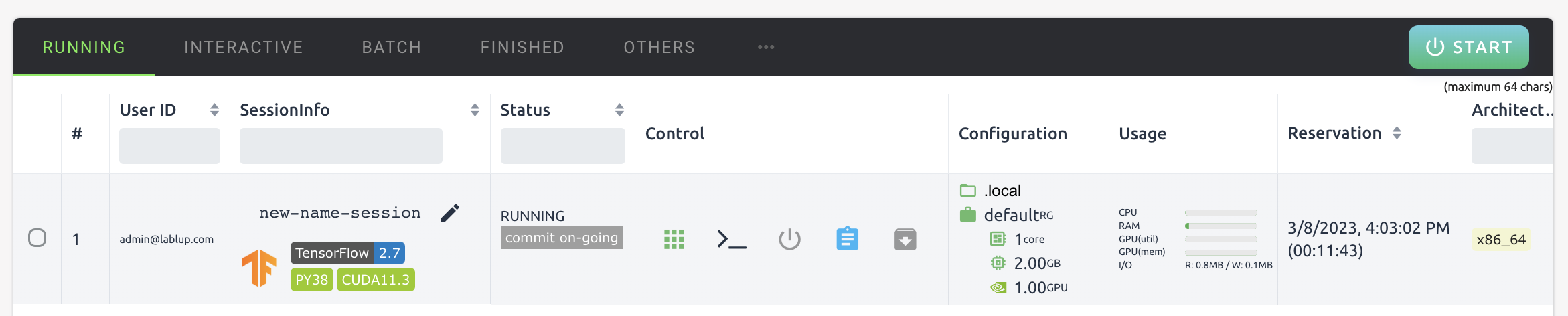 Container commit ongoing