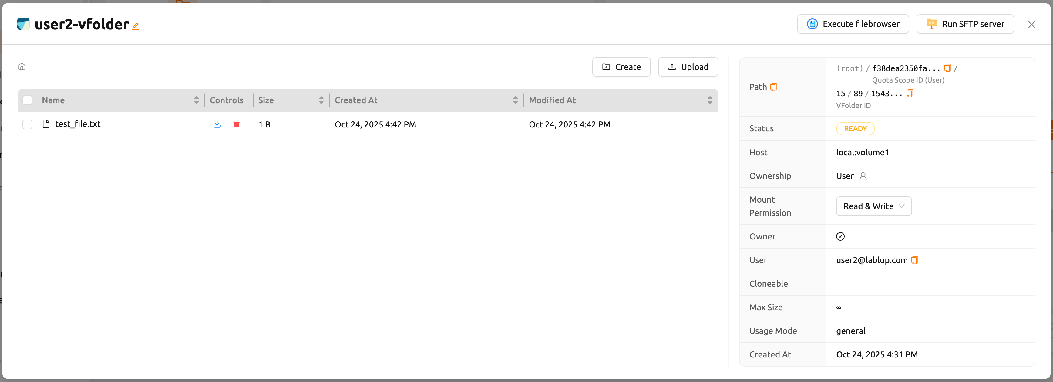 Download icon in the folder explorer